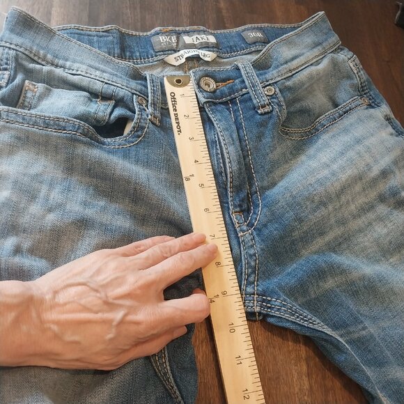 BKE Men's Straight Jeans in Faded Blue - Picture 10 of 12